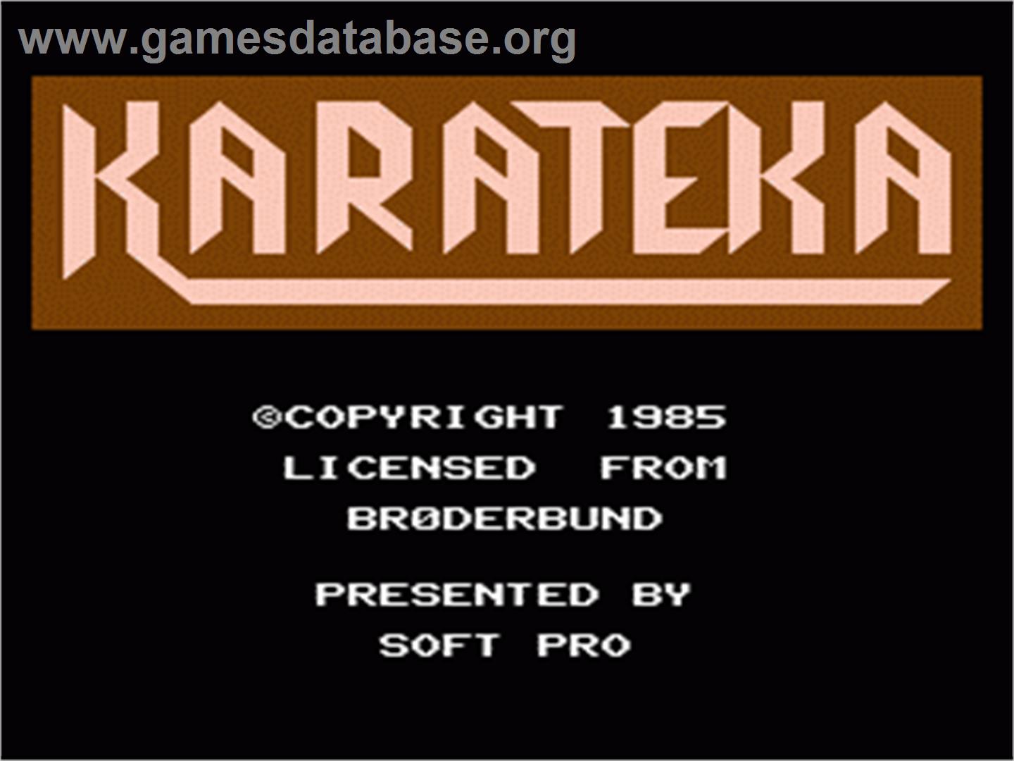 Karateka - Nintendo NES - Artwork - Title Screen