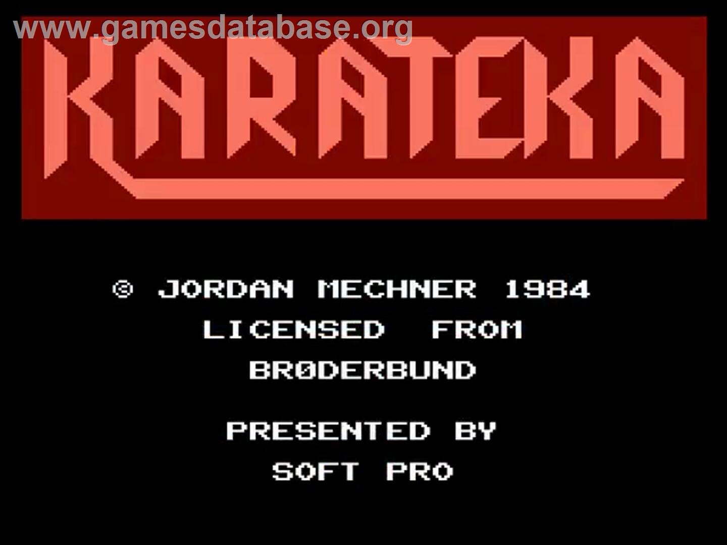 Karateka - Nintendo NES - Artwork - Title Screen