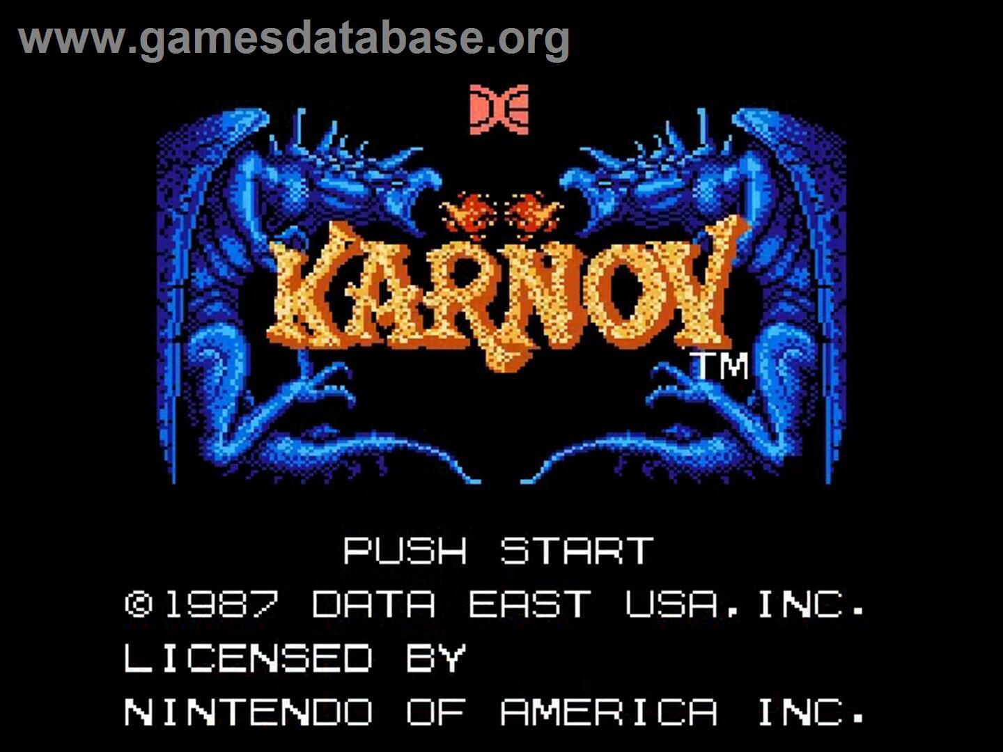 Karnov - Nintendo NES - Artwork - Title Screen