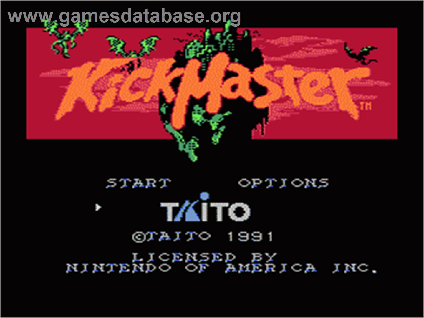 Kick Master - Nintendo NES - Artwork - Title Screen