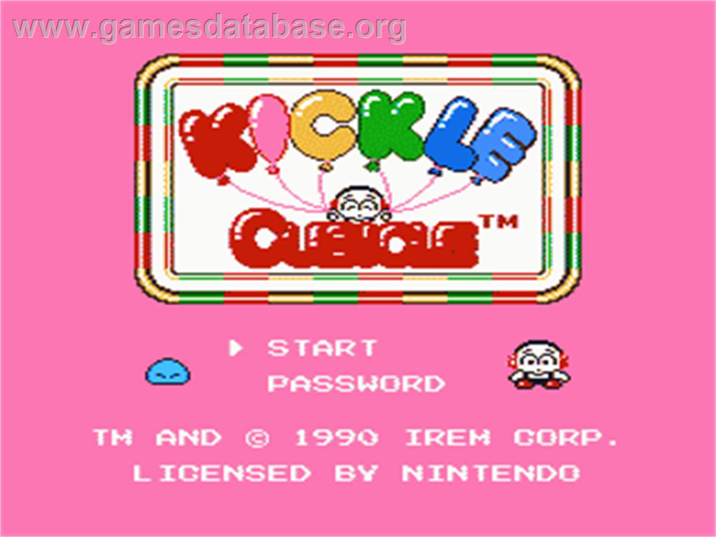 Kickle Cubicle - Nintendo NES - Artwork - Title Screen