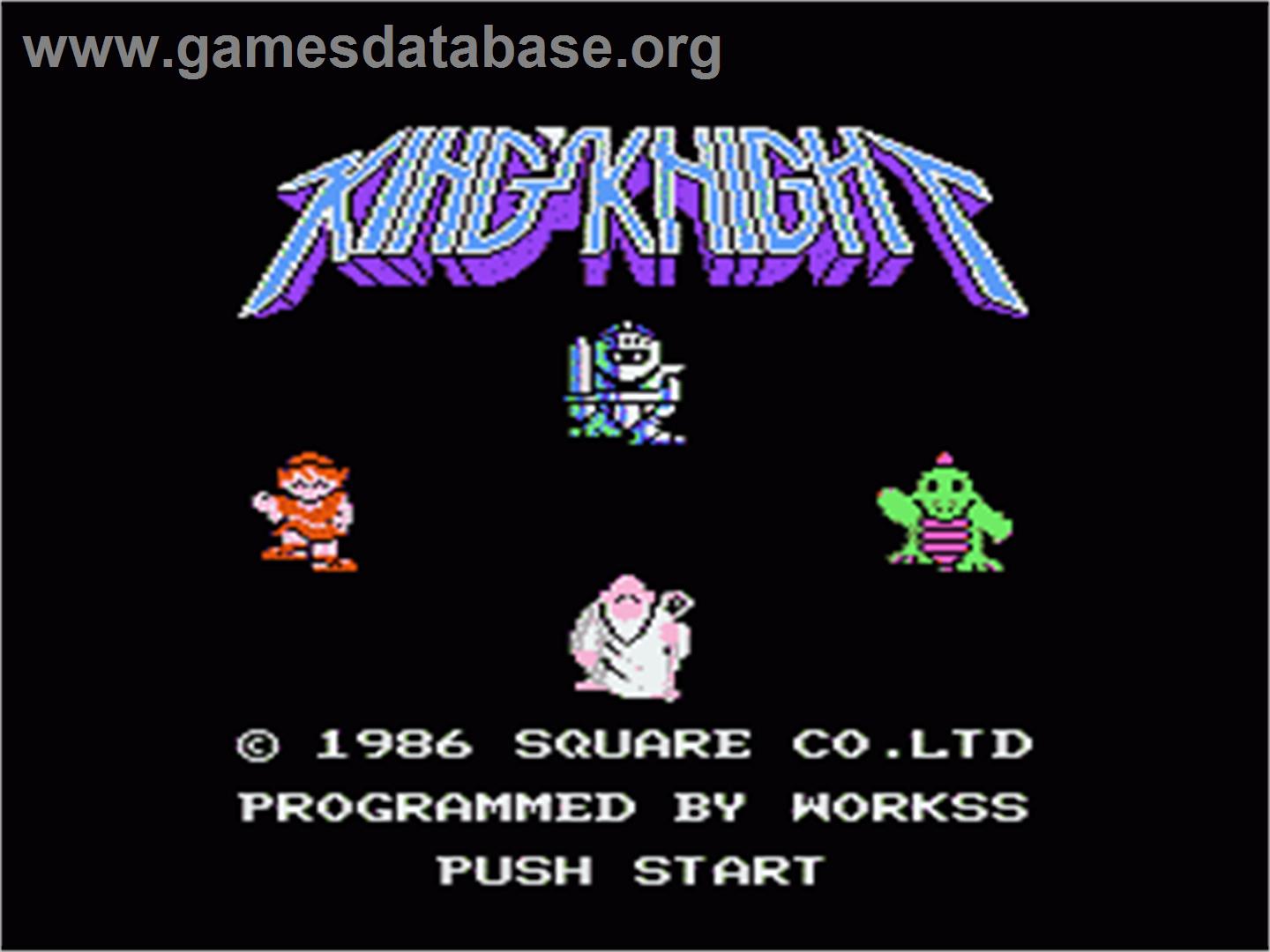 King's Knight - Nintendo NES - Artwork - Title Screen