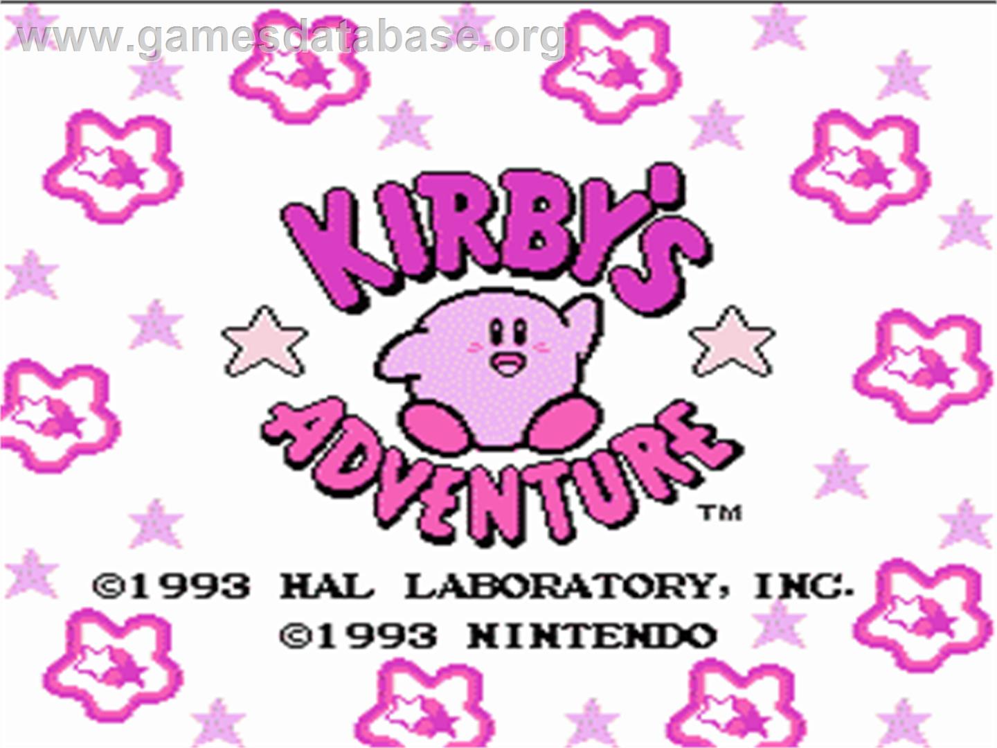 Kirby's Adventure - Nintendo NES - Artwork - Title Screen