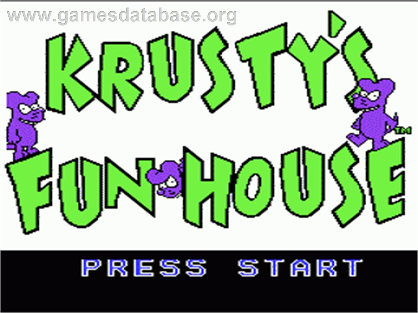 Krusty's Fun House - Nintendo NES - Artwork - Title Screen