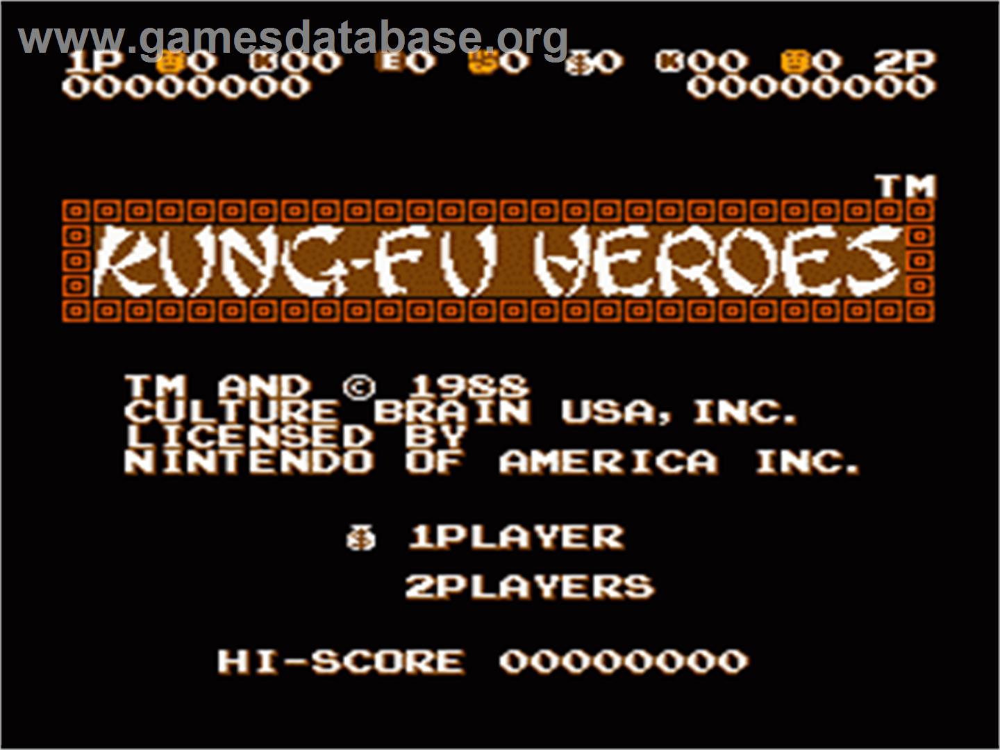 Kung-Fu Heroes - Nintendo NES - Artwork - Title Screen