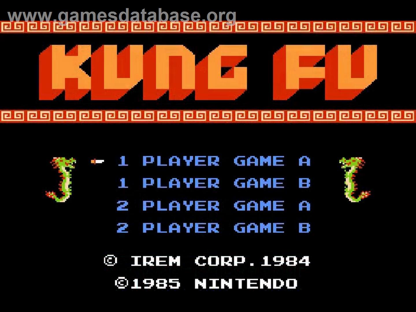 Kung Fu - Nintendo NES - Artwork - Title Screen