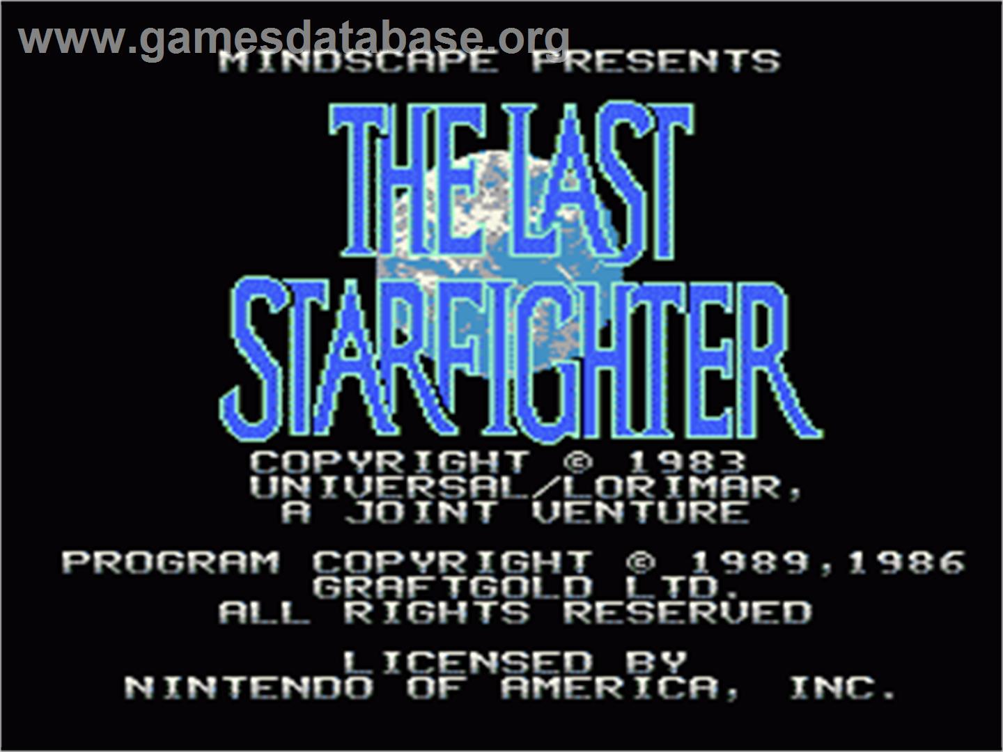 Last Starfighter - Nintendo NES - Artwork - Title Screen