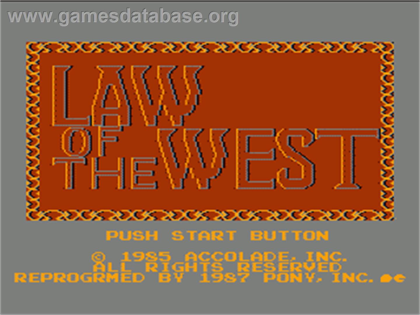 Law of the West - Nintendo NES - Artwork - Title Screen