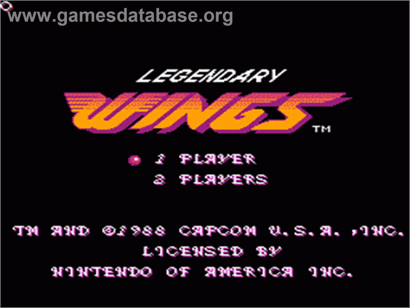 Legendary Wings - Nintendo NES - Artwork - Title Screen