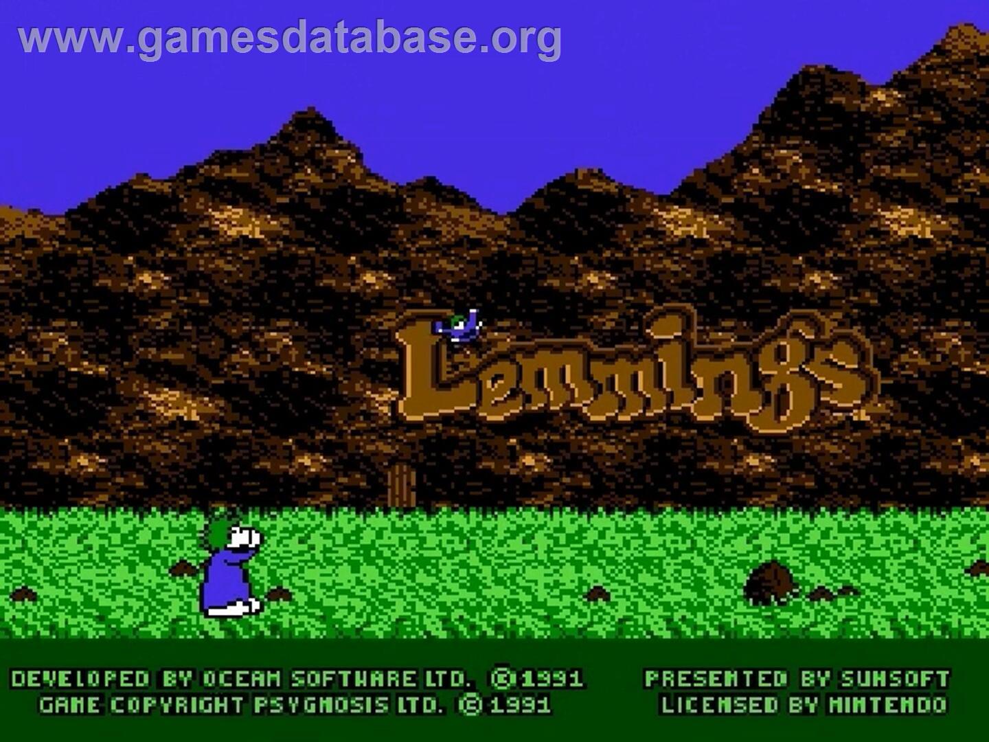 Lemmings - Nintendo NES - Artwork - Title Screen