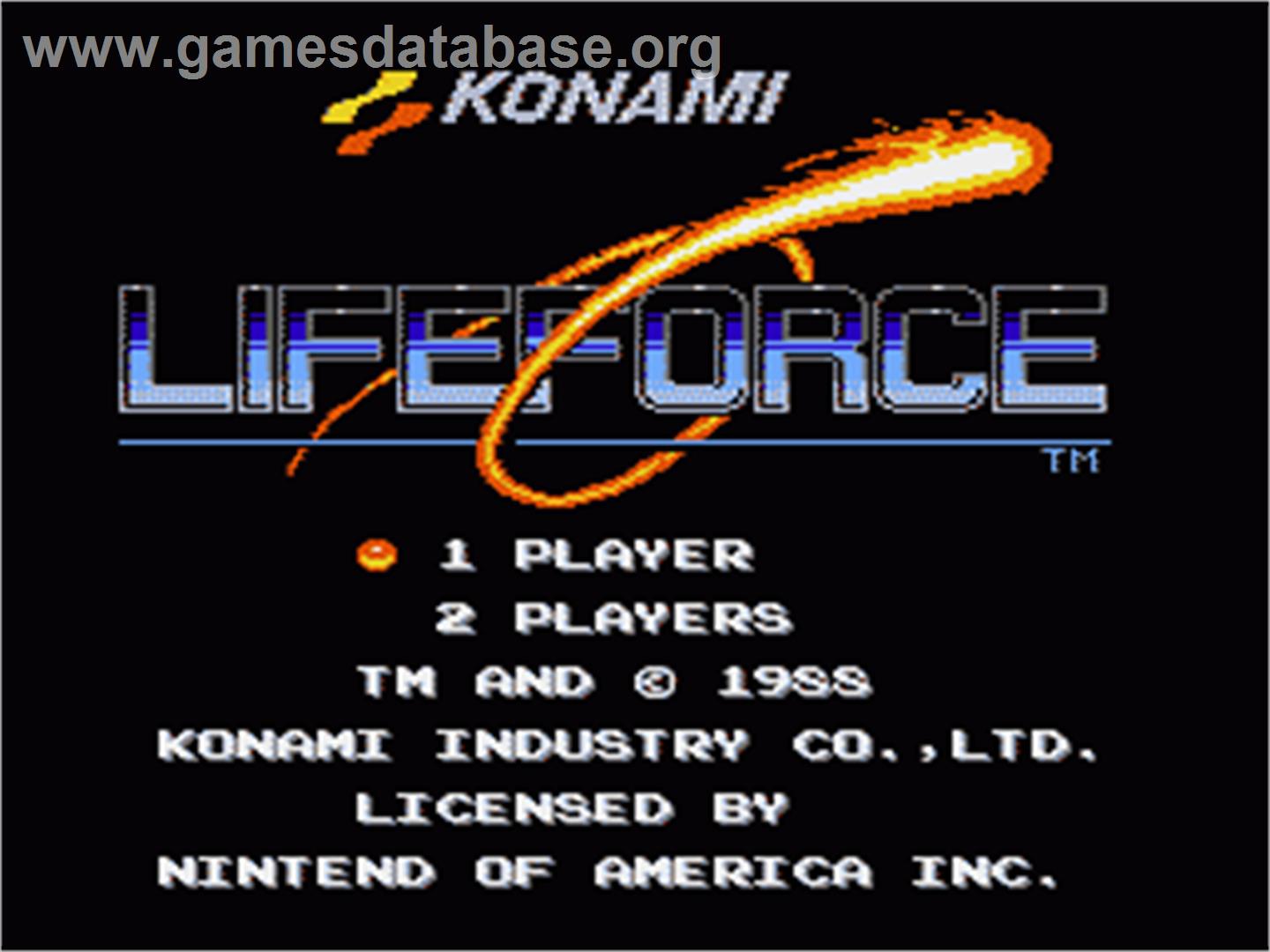 Lifeforce - Nintendo NES - Artwork - Title Screen