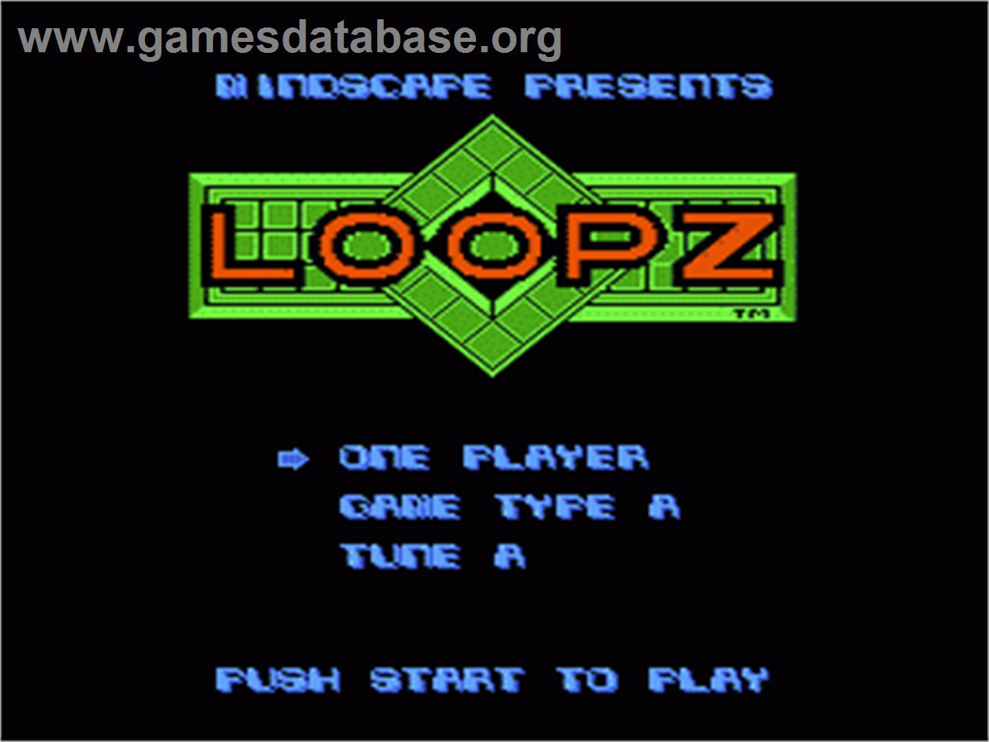 Loopz - Nintendo NES - Artwork - Title Screen