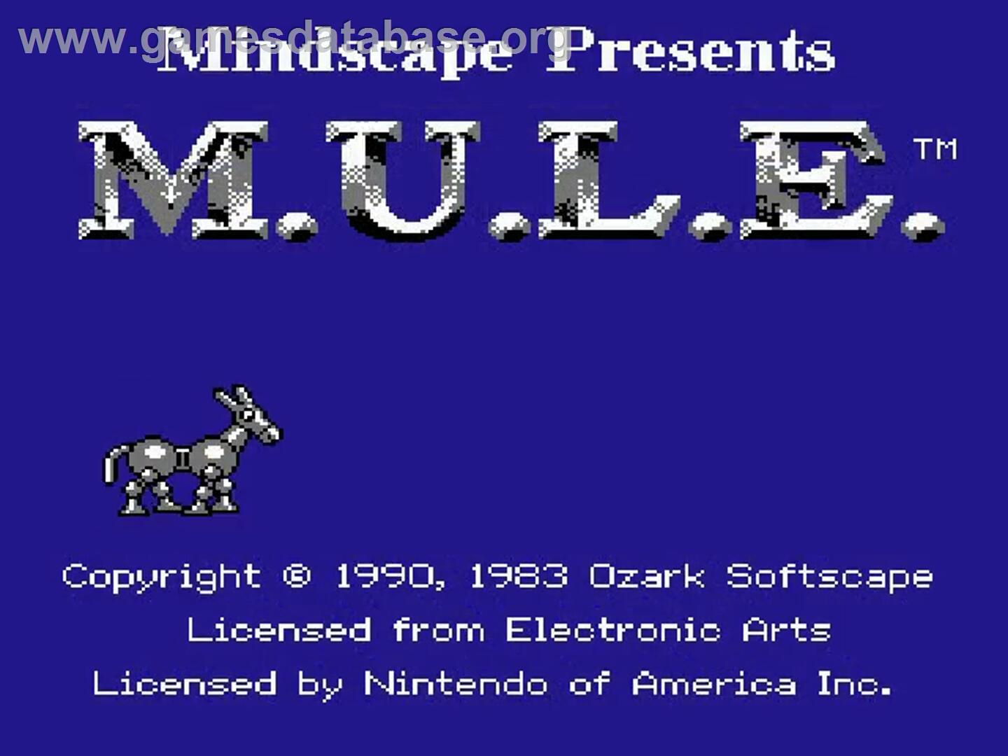M.u.l.e. - Nintendo NES - Artwork - Title Screen