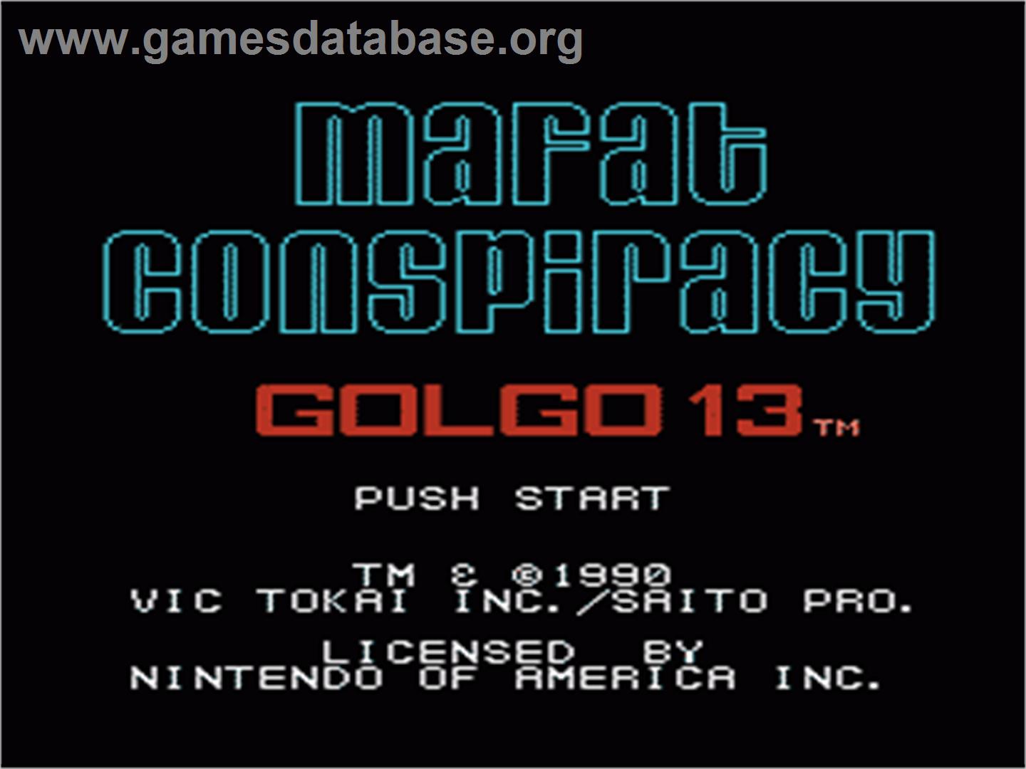 Mafat Conspiracy - Nintendo NES - Artwork - Title Screen