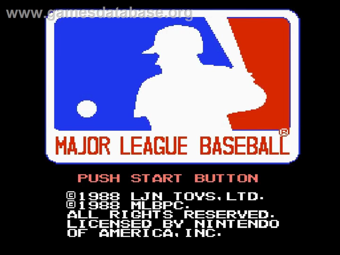Major League Baseball - Nintendo NES - Artwork - Title Screen