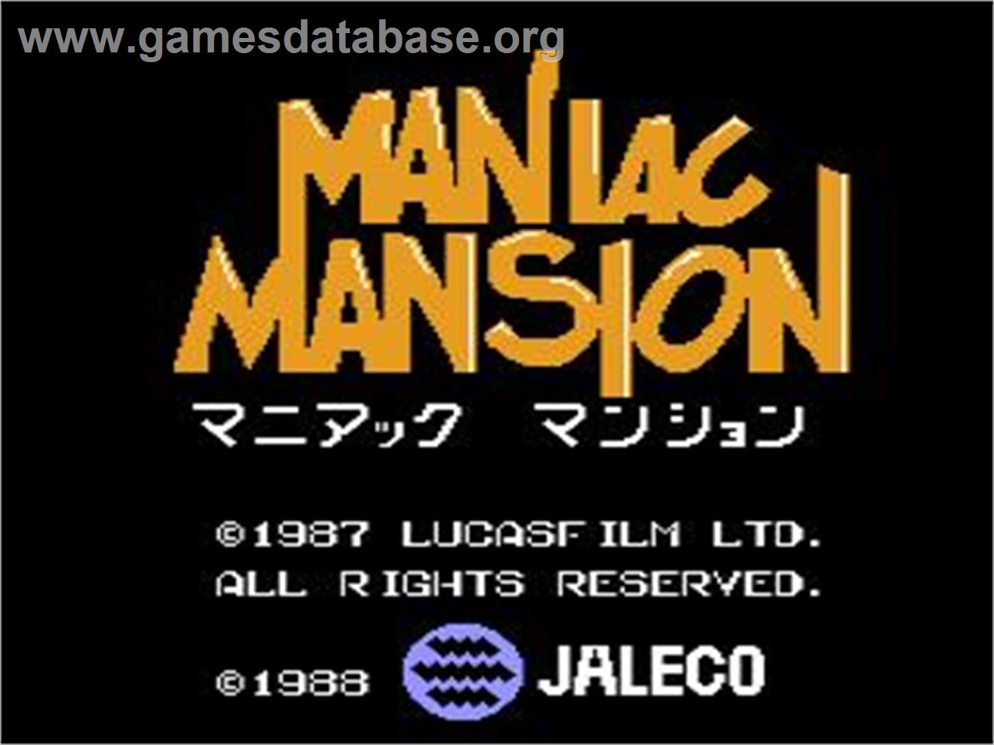 Maniac Mansion - Nintendo NES - Artwork - Title Screen