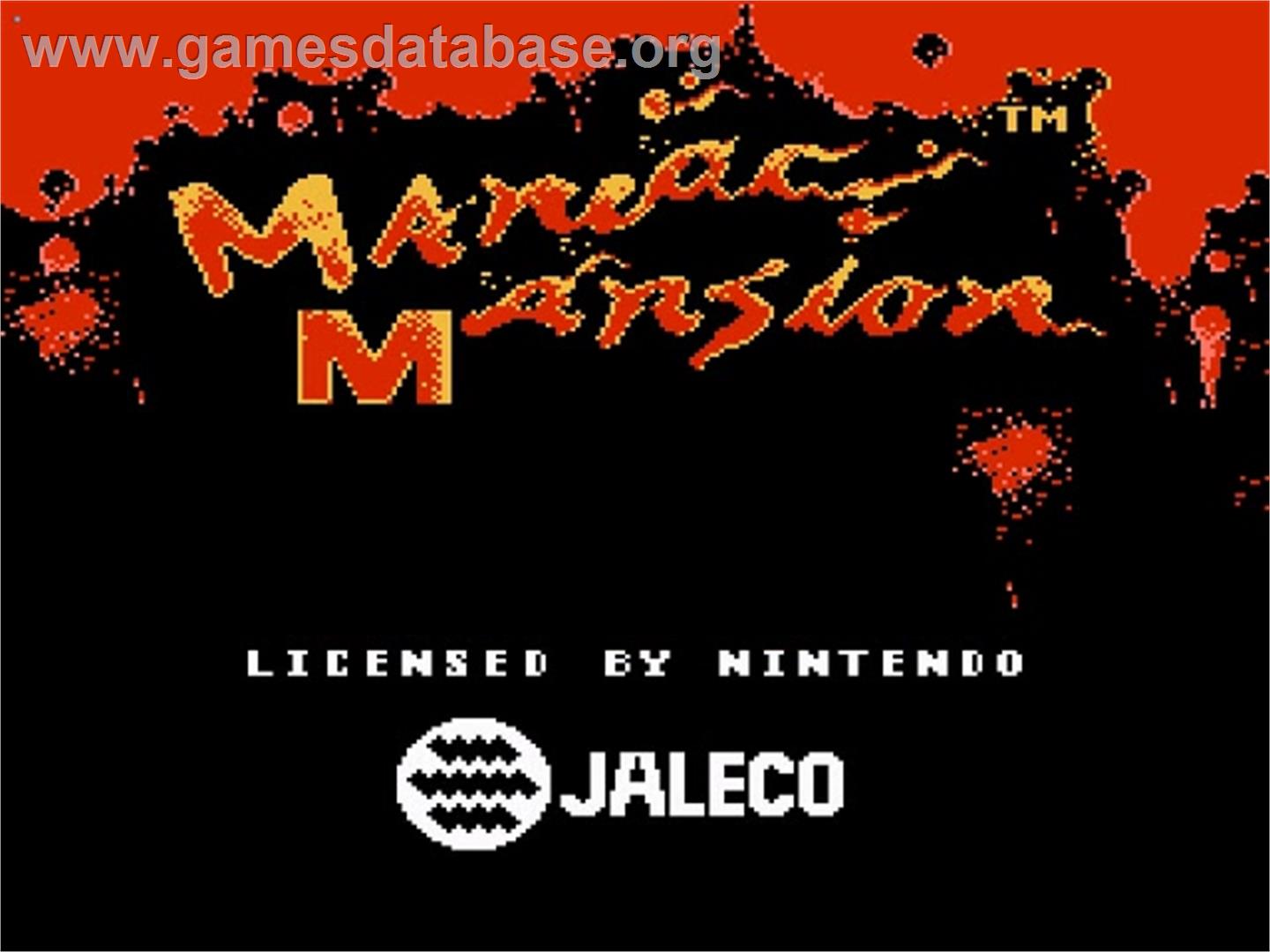 Maniac Mansion - Nintendo NES - Artwork - Title Screen