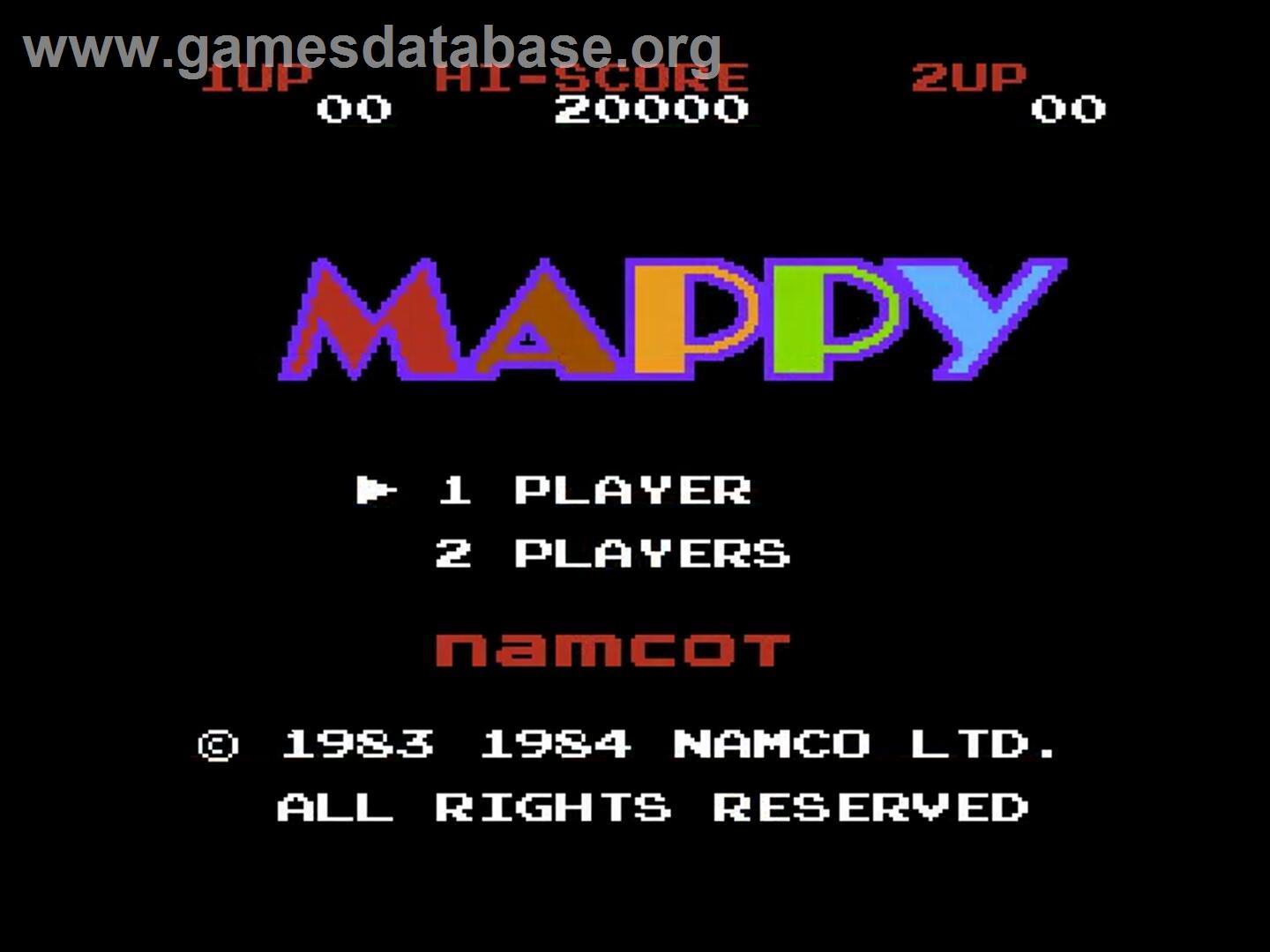 Mappy - Nintendo NES - Artwork - Title Screen