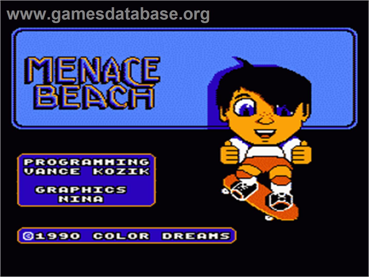 Menace Beach - Nintendo NES - Artwork - Title Screen