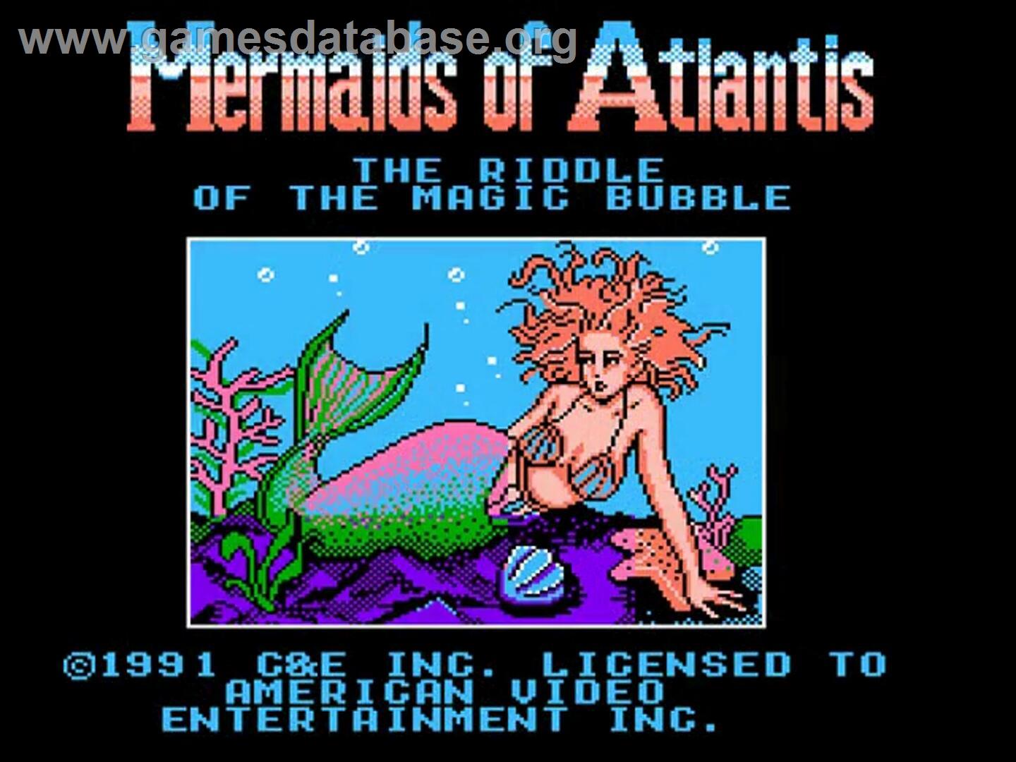 Mermaids Of Atlantis - The Riddle Of The Magic Bubble - Nintendo NES - Artwork - Title Screen