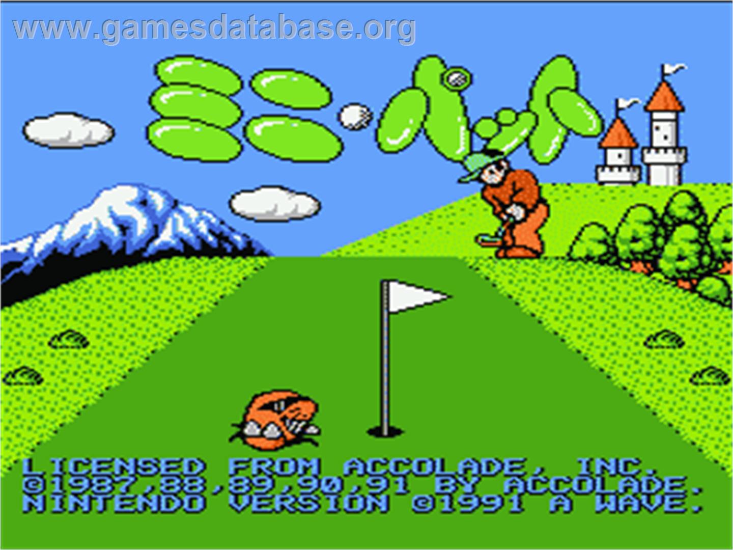 Mini-Putt - Nintendo NES - Artwork - Title Screen
