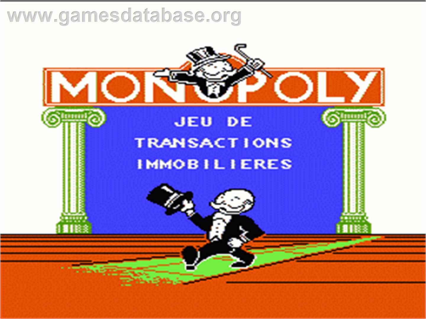 Monopoly - Nintendo NES - Artwork - Title Screen