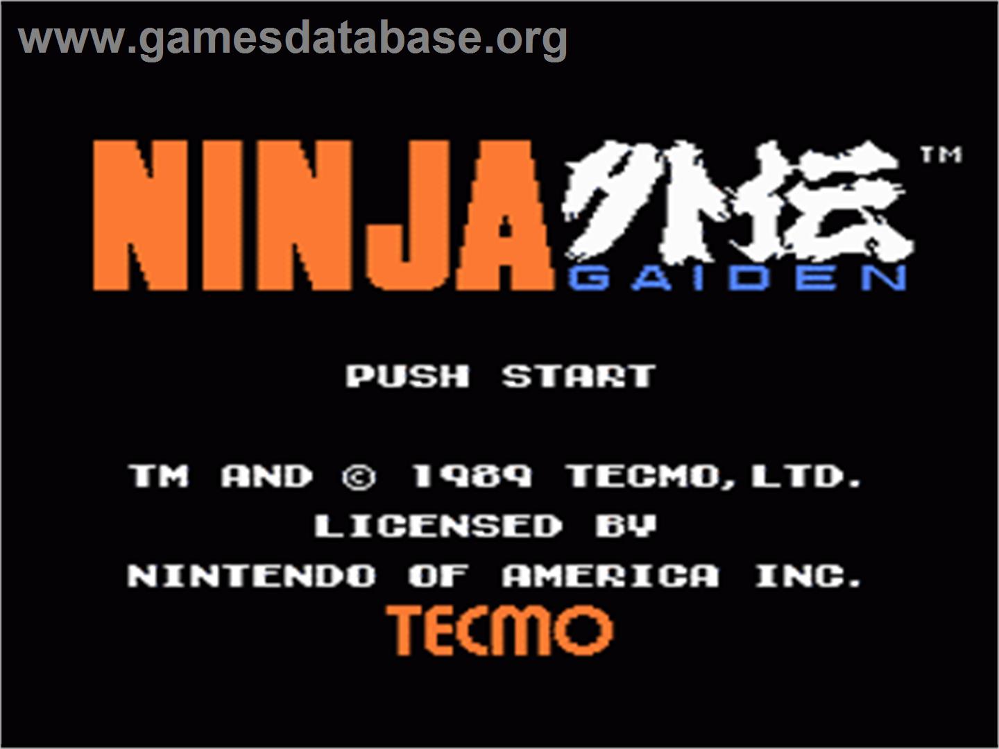 Ninja Gaiden - Nintendo NES - Artwork - Title Screen