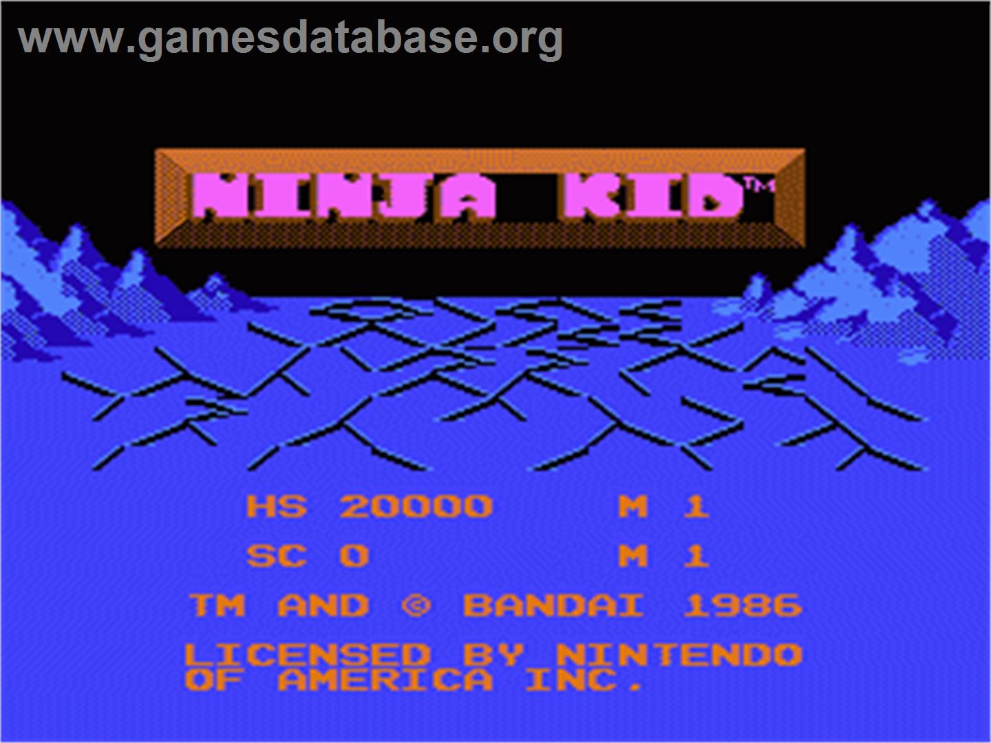Ninja Kid - Nintendo NES - Artwork - Title Screen
