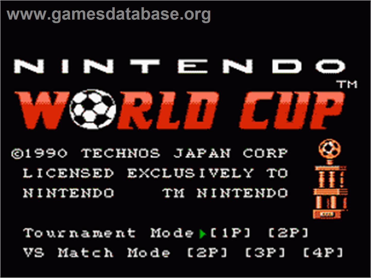 Nintendo World Cup - Nintendo NES - Artwork - Title Screen