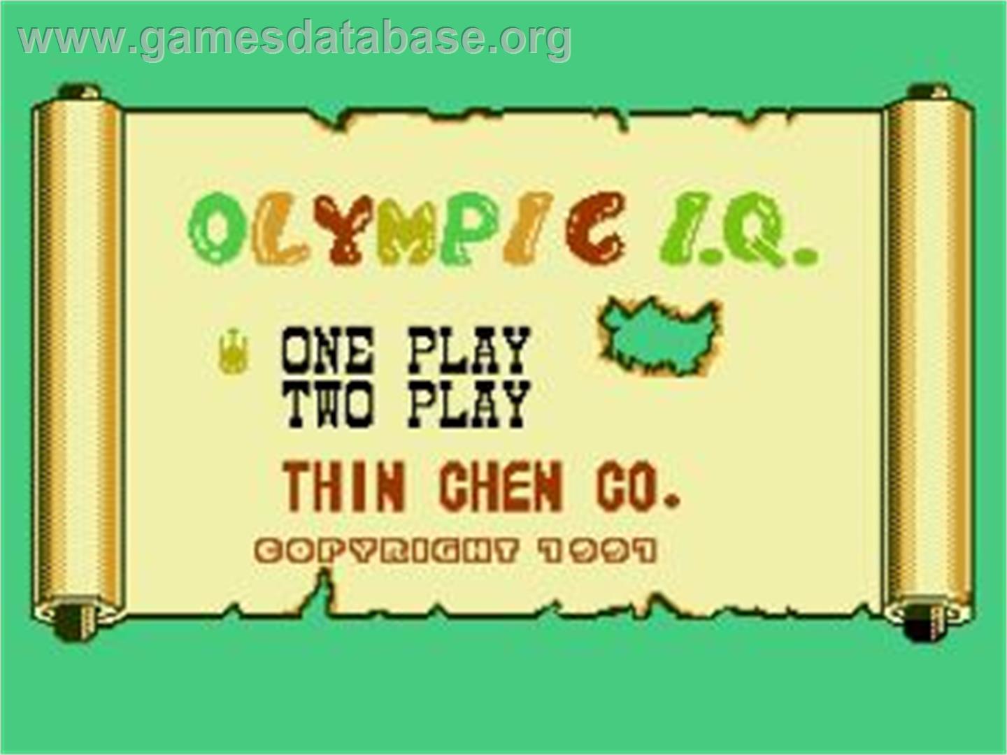 Olympic I.q. - Nintendo NES - Artwork - Title Screen