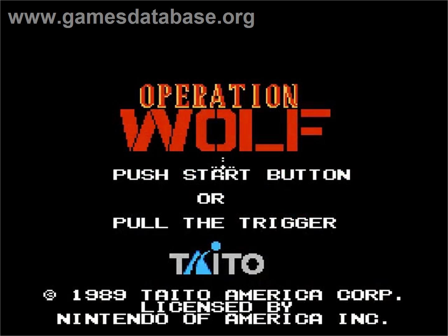 Operation Wolf - Nintendo NES - Artwork - Title Screen