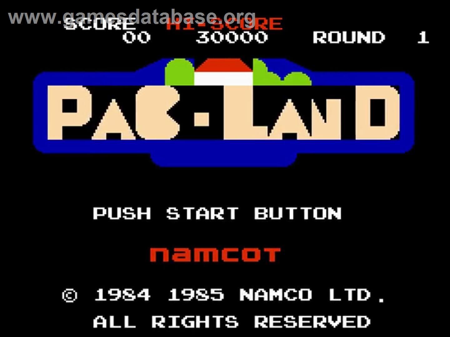 Pac-Land - Nintendo NES - Artwork - Title Screen