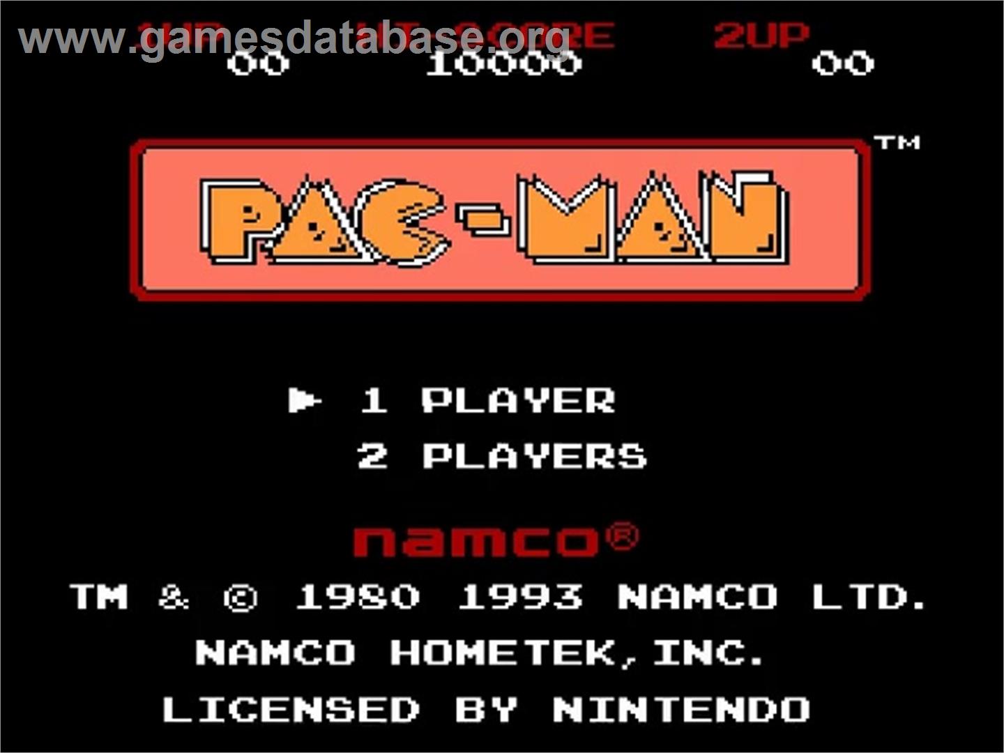 Pac-Man - Nintendo NES - Artwork - Title Screen