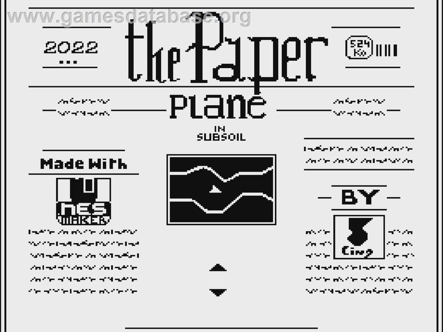 Paper Plane in Subsoil, The - Nintendo NES - Artwork - Title Screen