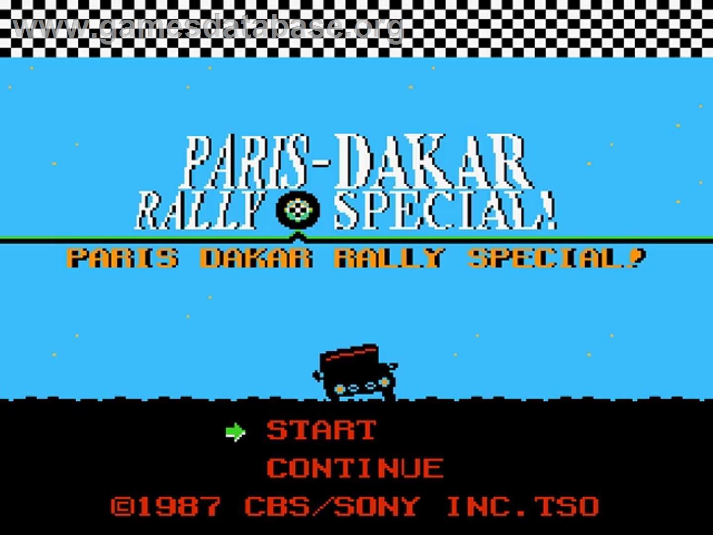Paris-dakar Rally Special - Nintendo NES - Artwork - Title Screen