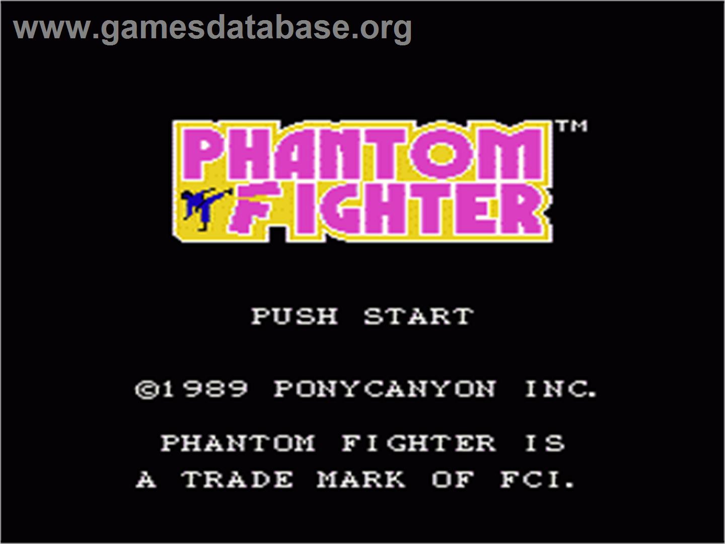 Phantom Fighter - Nintendo NES - Artwork - Title Screen