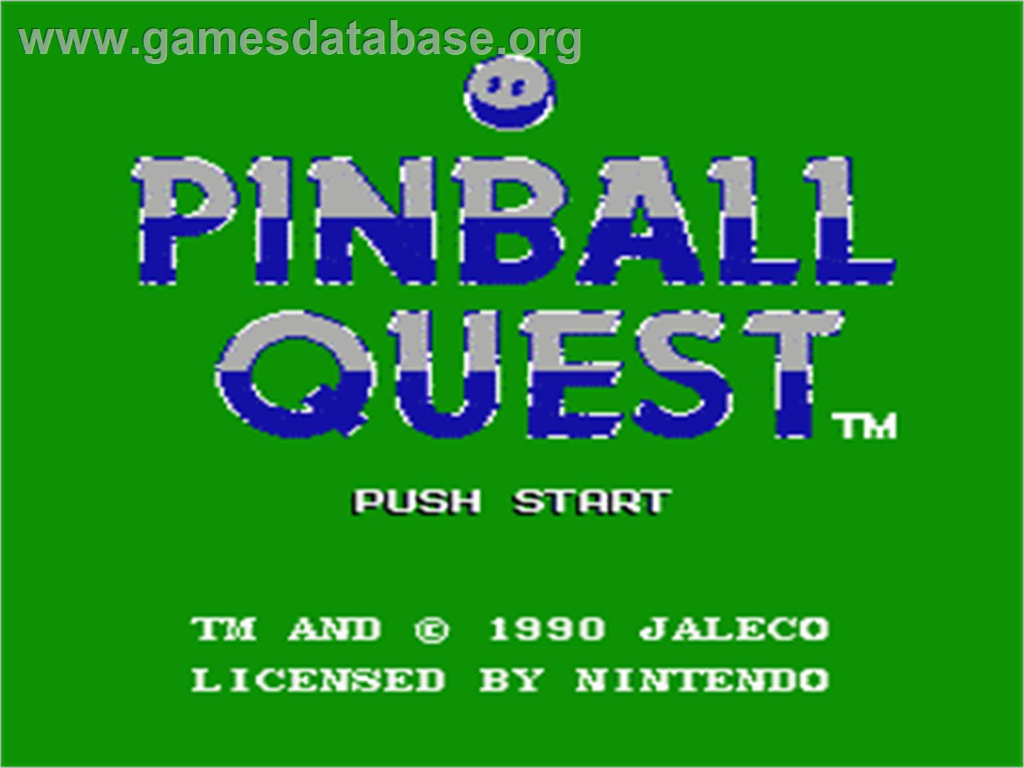 Pinball Quest - Nintendo NES - Artwork - Title Screen
