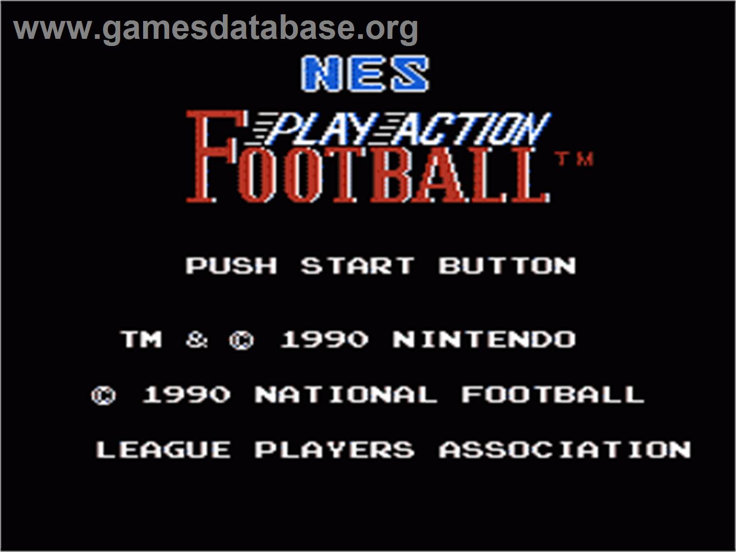Play Action Football - Nintendo NES - Artwork - Title Screen