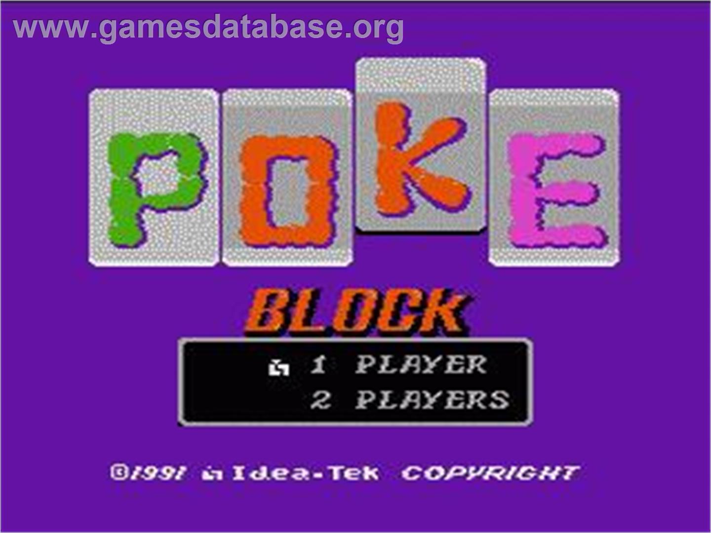 Poke Block - Nintendo NES - Artwork - Title Screen