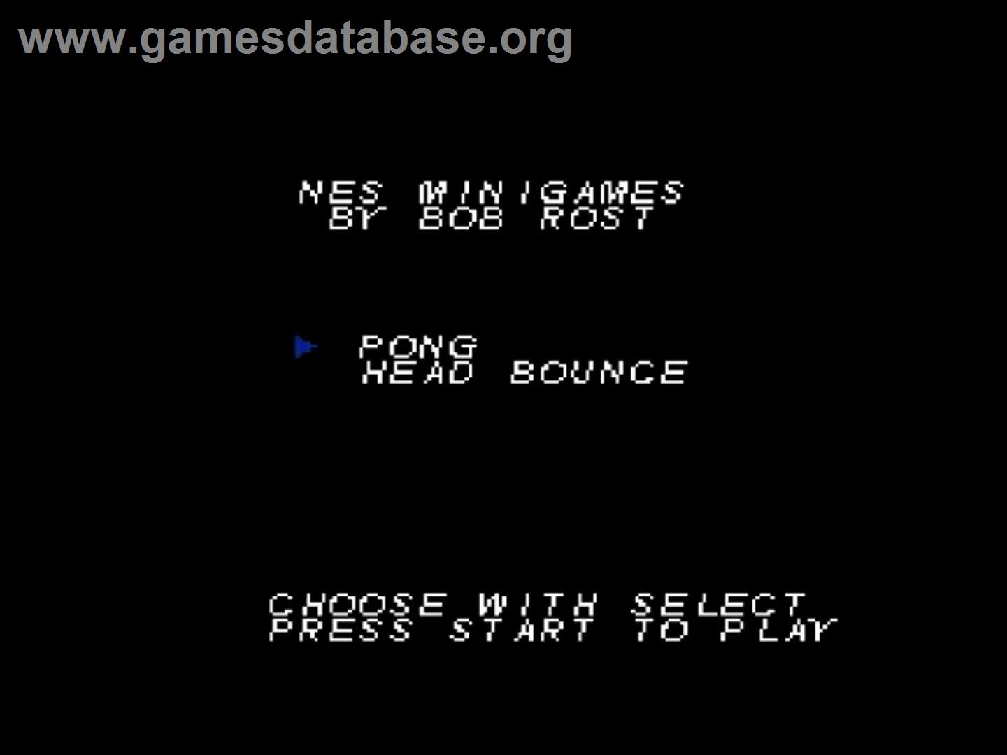 Pong And Head Bounce - Nintendo NES - Artwork - Title Screen