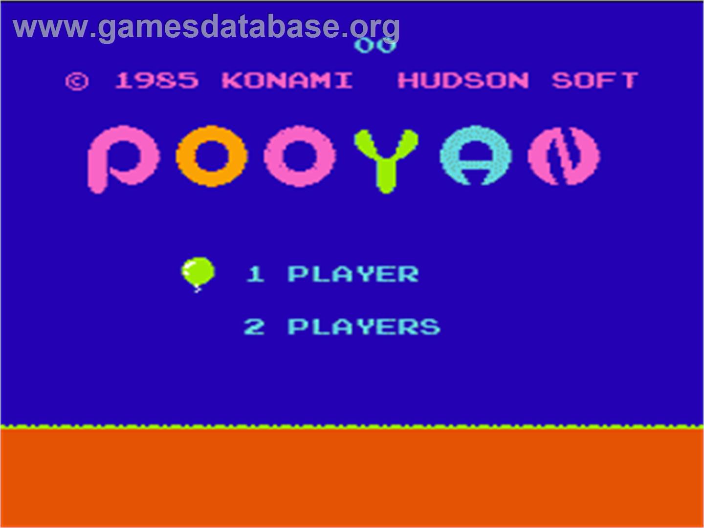 Pooyan - Nintendo NES - Artwork - Title Screen