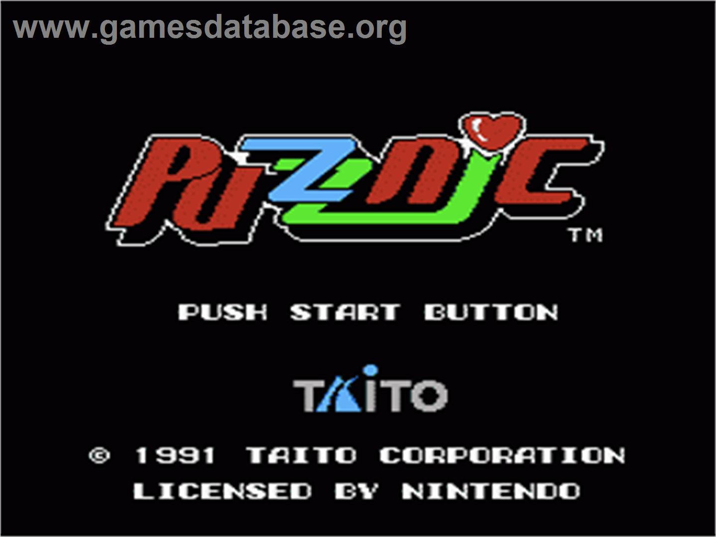 Puzznic - Nintendo NES - Artwork - Title Screen