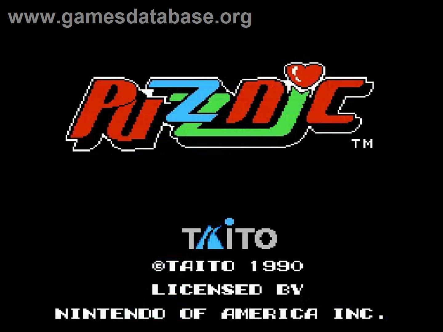 Puzznic - Nintendo NES - Artwork - Title Screen
