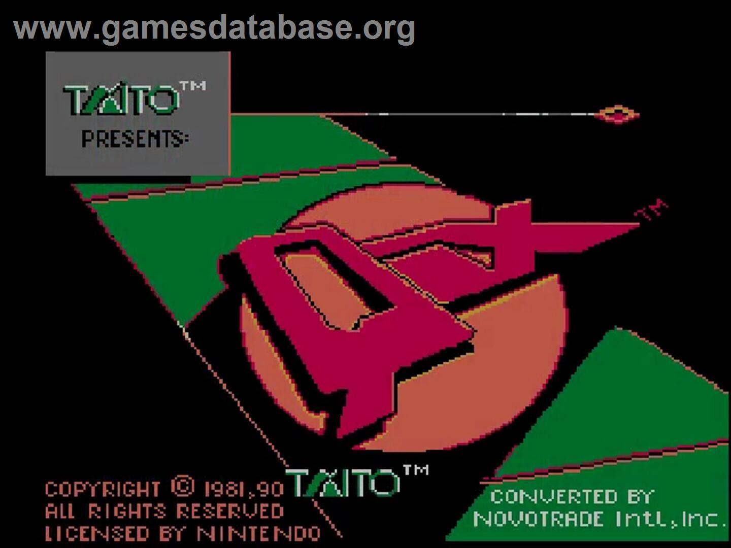 Qix - Nintendo NES - Artwork - Title Screen