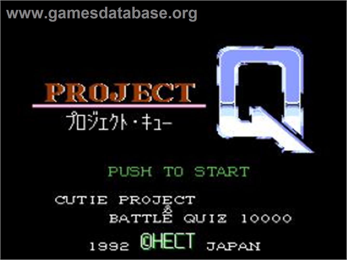 Quiz Project Q - Cutie Project And Battle 10000 - Nintendo NES - Artwork - Title Screen