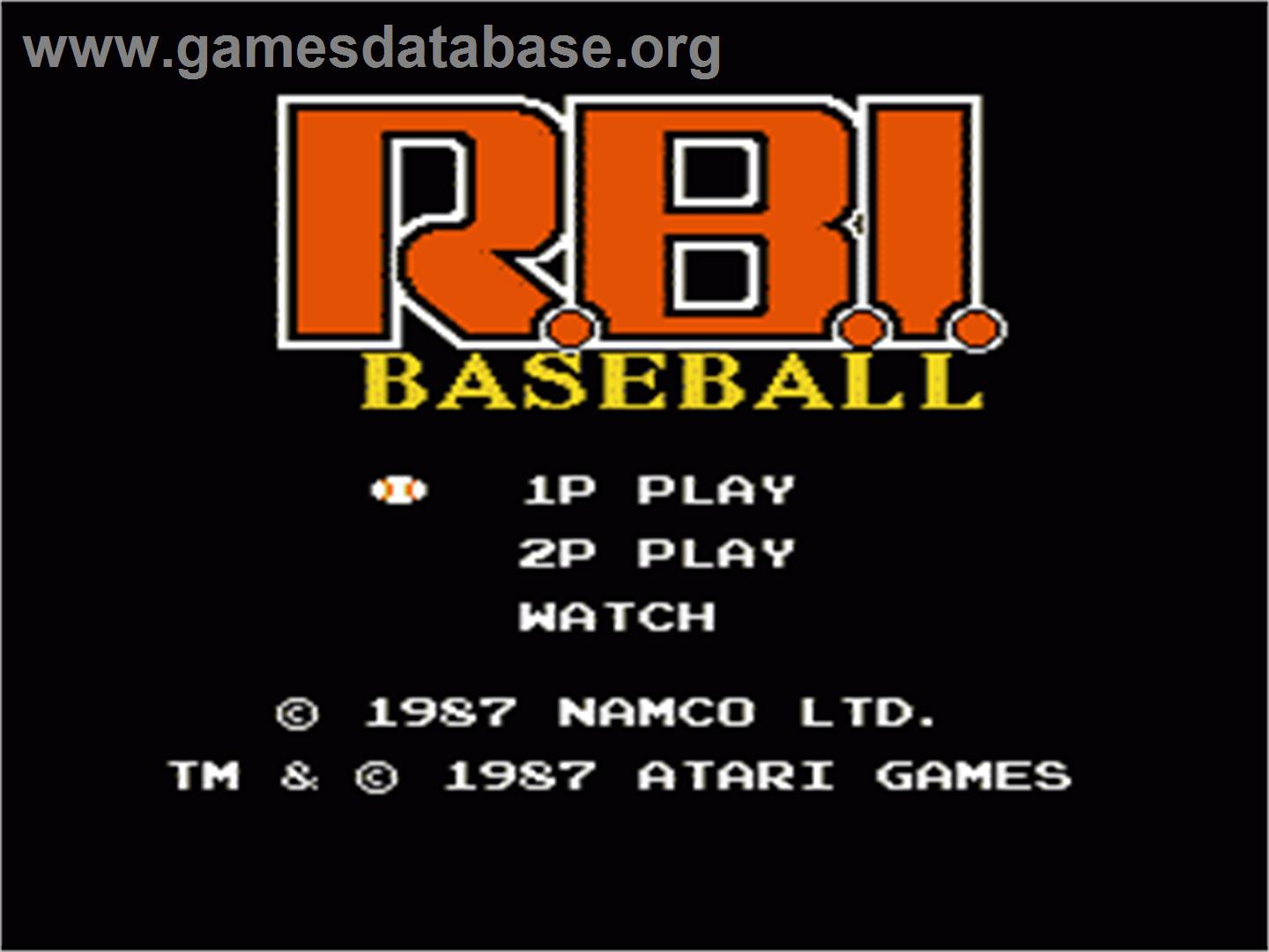 RBI Baseball - Nintendo NES - Artwork - Title Screen