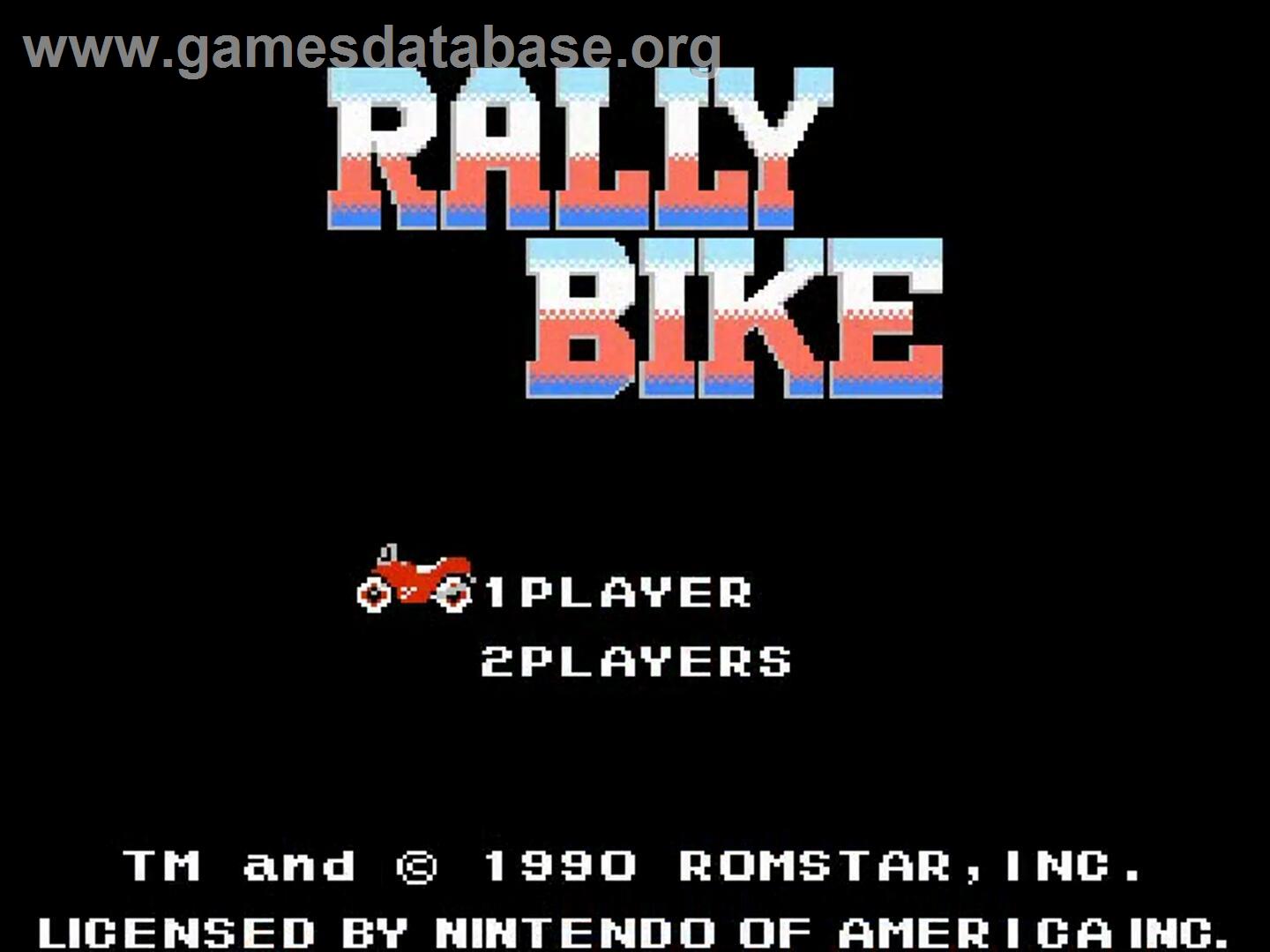Rally Bike - Nintendo NES - Artwork - Title Screen