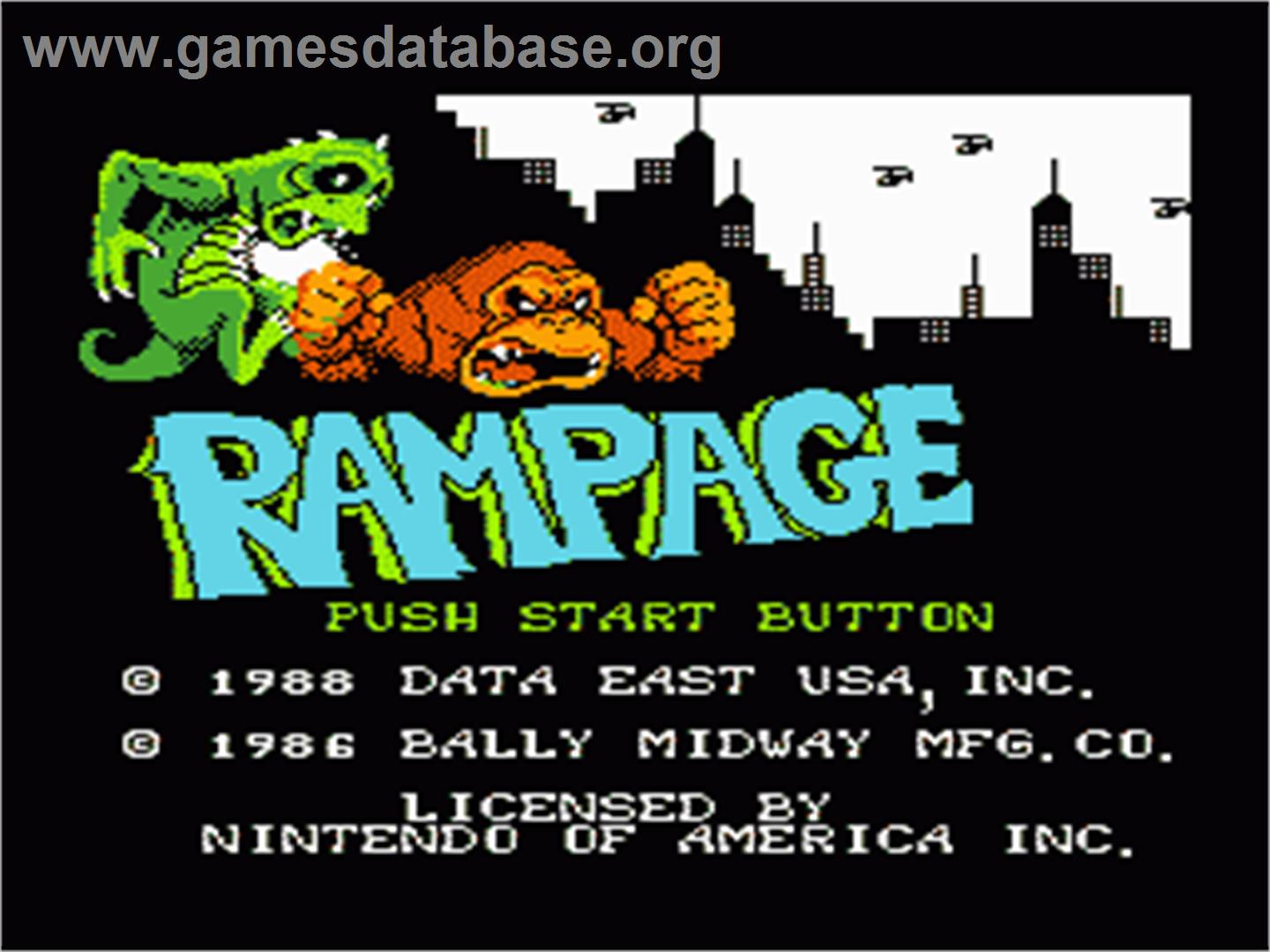 Rampage - Nintendo NES - Artwork - Title Screen