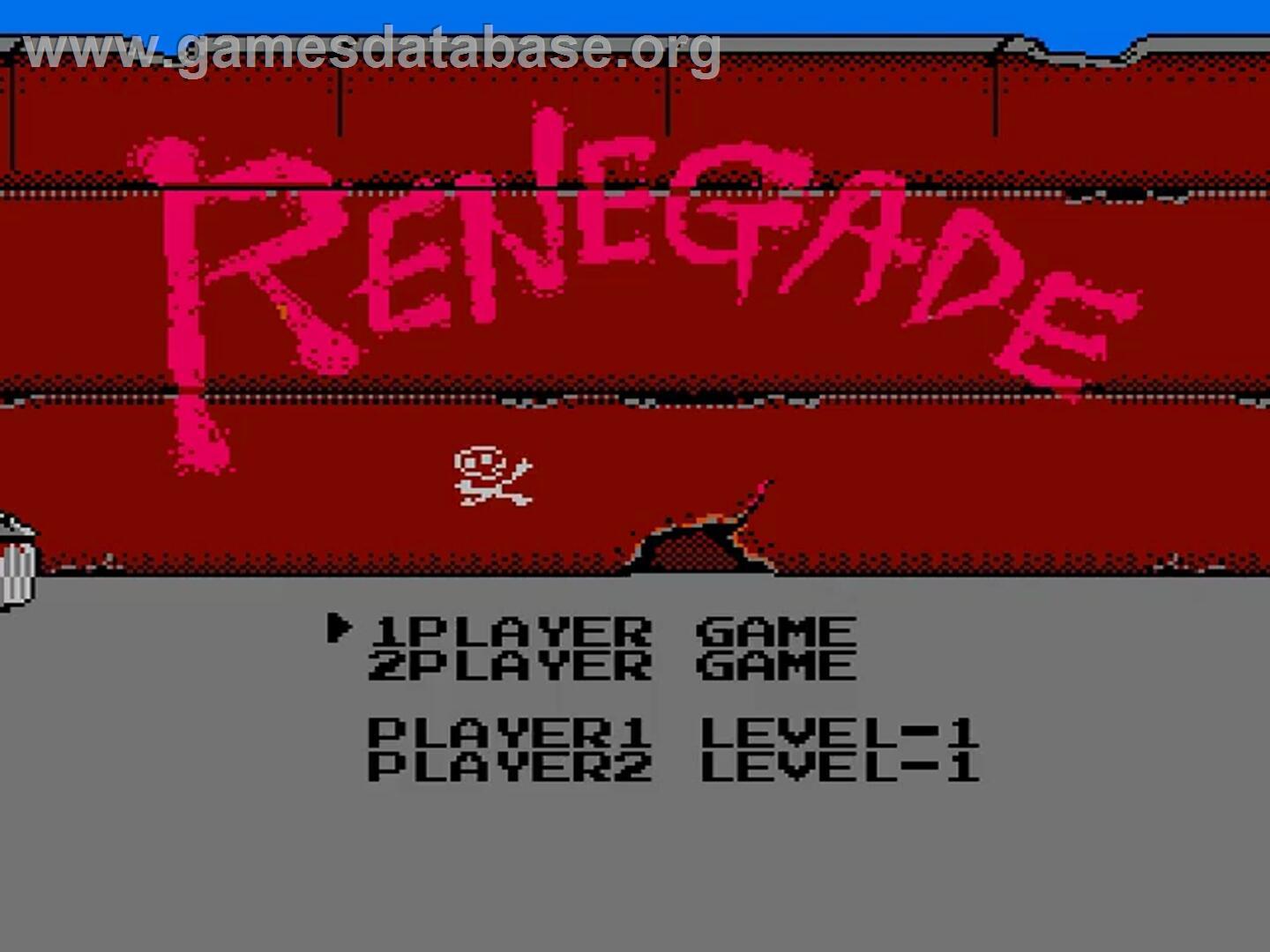 Renegade - Nintendo NES - Artwork - Title Screen