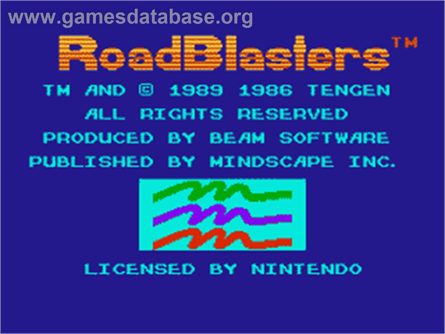 Road Blasters - Nintendo NES - Artwork - Title Screen